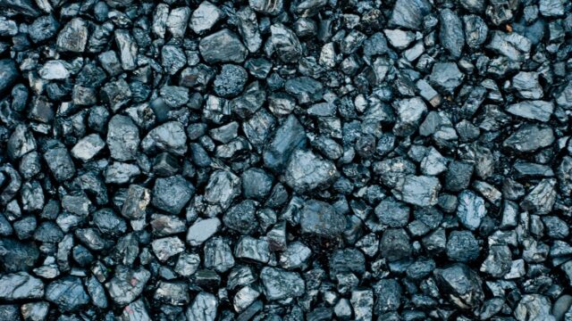 A pile of coal in a large collection.