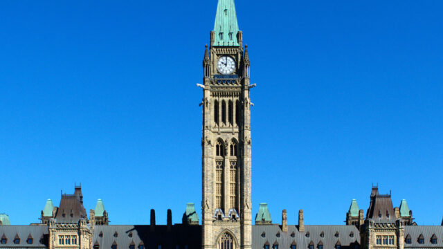 The rooftops of Parliament Hill features the clock tower.