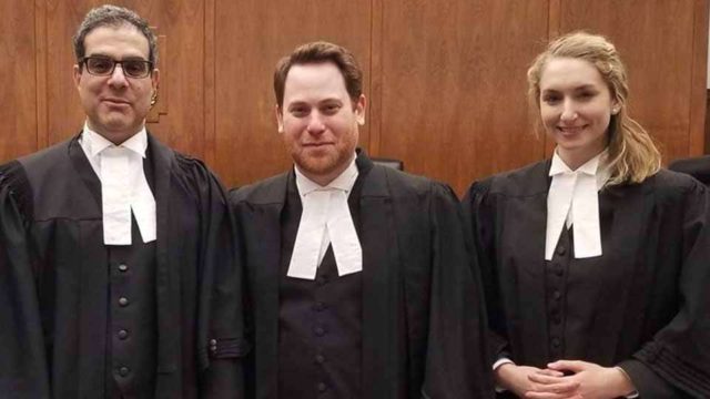 Saskatchewan carbon reference hearing Ecojustice lawyers L-R Amir Attaran, Joshua Ginsberg, Danielle Gallant
