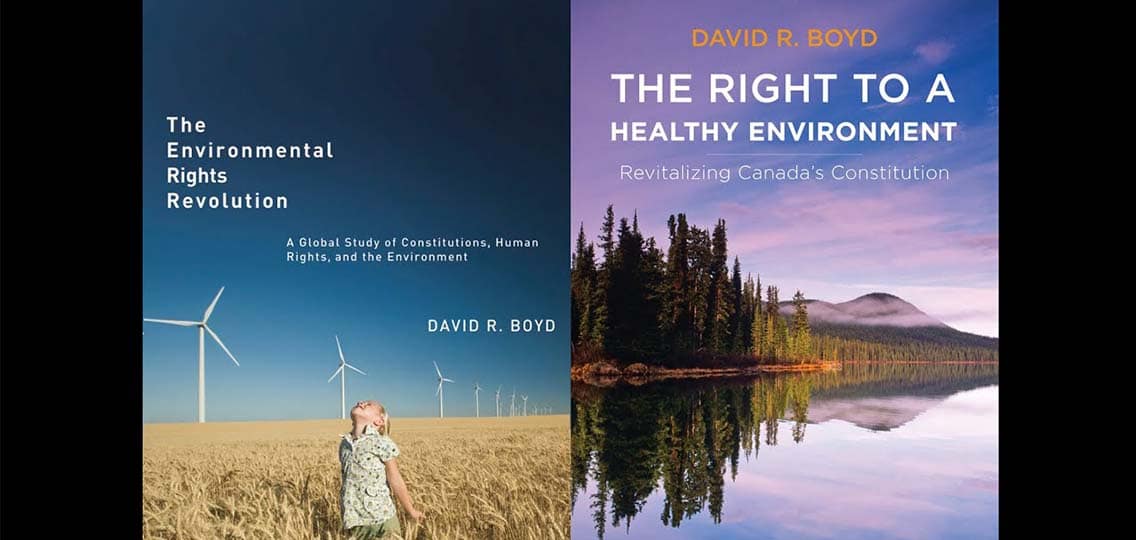 Cover of Dr. David Boyd's book The Right to a Healthy Environment
