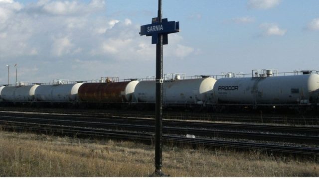 Chemicals on rail line at Sarnia, Ont. A region highlighted in UN Special Rapporteur report