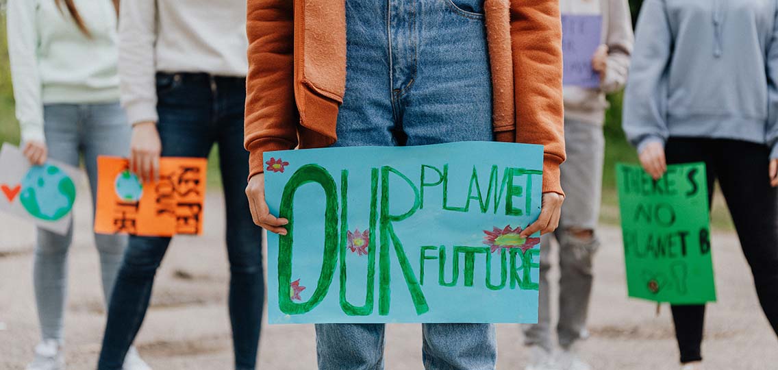 Young people protest for a safe climate future