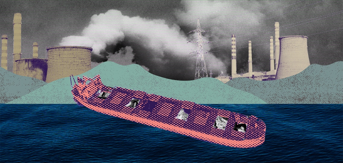 Ship exporting thermal coal