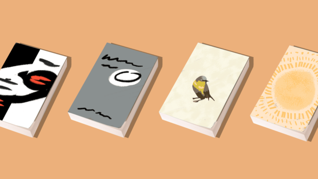 Illustration of 4 nondescript book covers.