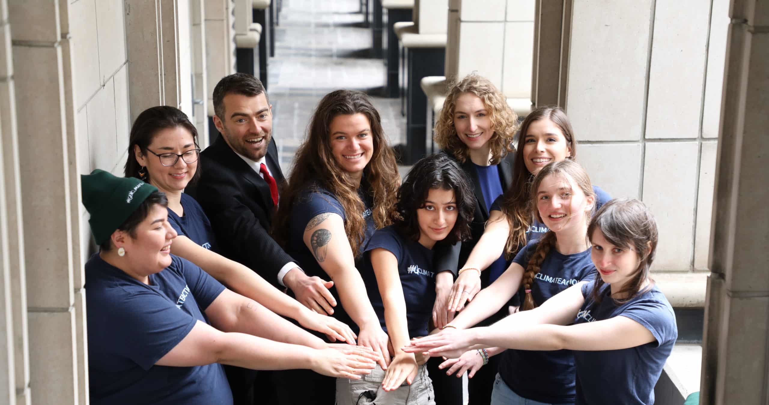 The seven applicants in youth climate case, along with Ecojustice lawyers